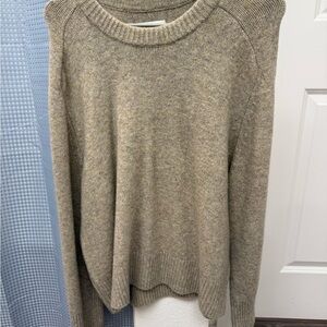 Abercrombie & Fitch Tan Crewneck Sweater Soft Knit Ribbed